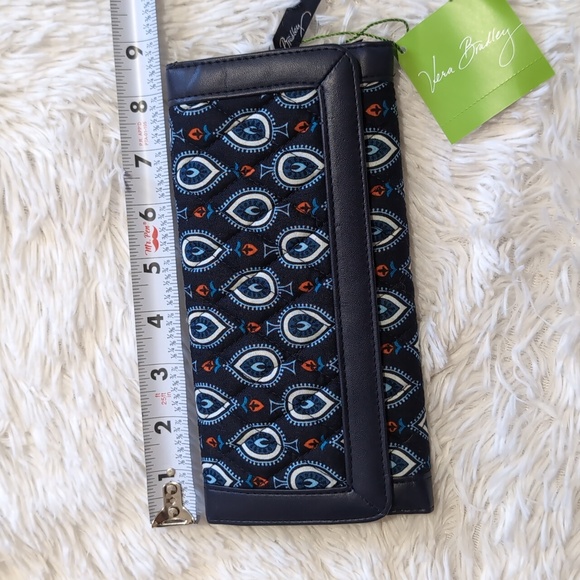 NWT Vera Bradley Blue Marrakesh Motifs Trifold Wallet - Picture 5 of 6